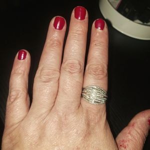 1ct t.w. Diamond multi row/criss crossing ring set in Silver - Size 10